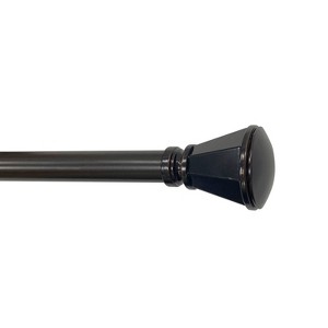 Decorative Drapery Single Rod Set with Trumpet Finials Oil Rubbed Bronze - Lumi Home Furnishings - 1 of 4