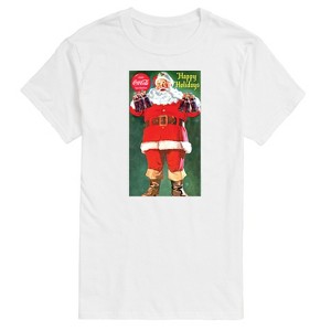 Men's - Coca Cola - Vintage Santa With Coca Cola Bottles Short Sleeve Graphic T-Shirt - 1 of 4