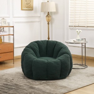 Teddy Fabric Bean Bag Chair with Backrest and Armrests, Foam-Filled Lounge Sofa for Adults and Kids, Cozy Floor Seating-Baofuwish - 1 of 4