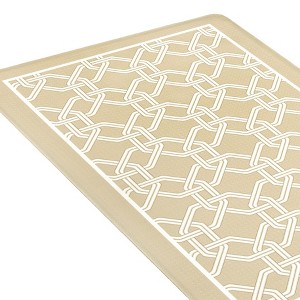 Kate Aurora Versailles Modern Geometric Chain Link Memory Foam Anti Fatigue & Skid Resistant Kitchen Mat - 18" x 30" - 1 of 3