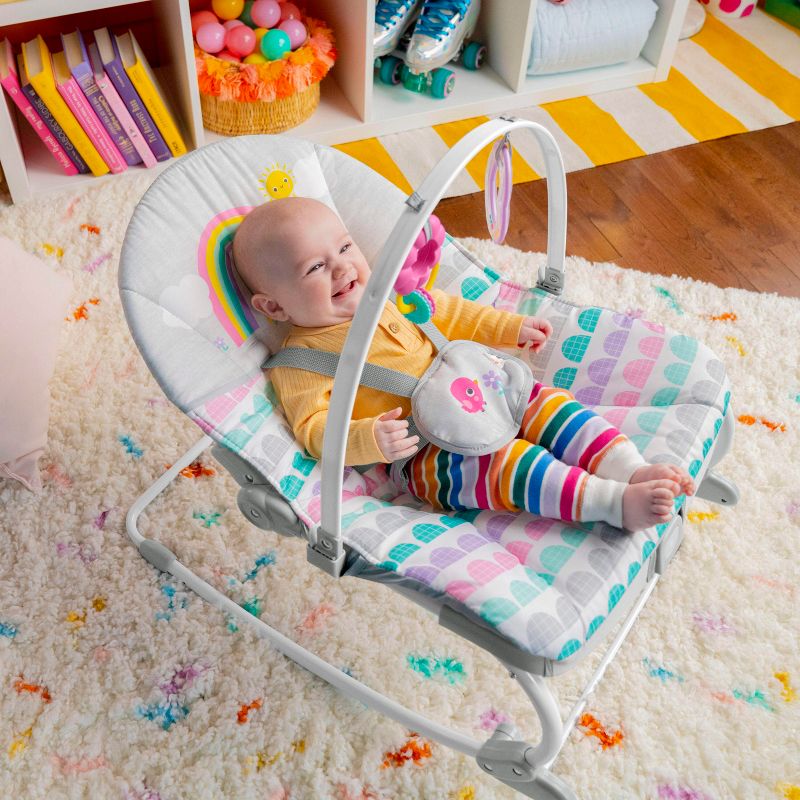 Bright Starts Infant to Toddler Baby Rocker - Rosy Rainbow, 3 of 22
