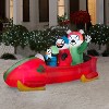 Gemmy Animated Christmas Airblown Inflatable Penguin with Snowman on Bobsled, 3.5 ft Tall - 2 of 2