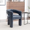 SEYNAR Modern Glam PU Leather Upholstered Dining Chair, Open-Back Accent Chair - 2 of 4