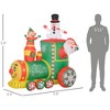 QingMoon Christmas Inflatable Train, 5.9 FT Holiday Blow Up Decorations with Santa, Snowman and Gingerbread for Yard, Lawn and Garden - 4 of 4