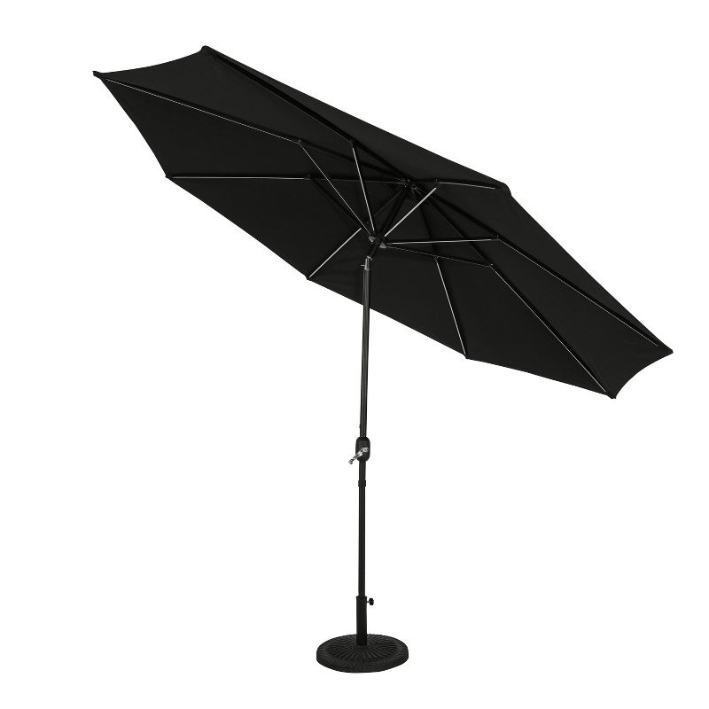 11&#39; x 11&#39; Calypso II Market Patio Umbrella with Solar LED Strip Lights Black - Island Umbrella, 3 of 15