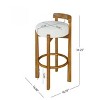 Barstools Set of 2 for Kitchen Island, Walnut Frame Barstools with Cushion, Low Back Modern Counter Chairs-Maison Boucle - 4 of 4