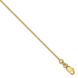 Black Bow Jewelry 0.8mm, 14k Yellow Gold, Octagonal Snake Chain Anklet or Bracelet - 1 of 4