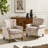 Set of 2 Araceli Traditional Wooden Upholstered Floral Armchair with Wingback and Nailhead Trim | ARTFUL LIVING DESIGN - 2 of 4