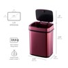 SEVOBAL Indoor Trash Cans Modern 3.2 Gallon Trash Can Touchless Sensor Motion Bin Automatic Smart Office Bedrooms Kitchen, Red, 10.3"*7.8"*14" - 4 of 4