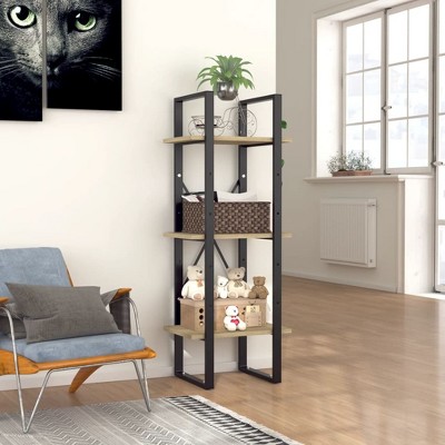 vidaXL 3-Tier Book Cabinet Sonoma Oak 15.7 in.x11.8 in.x41.3 in. Engineered Wood