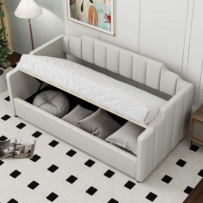 Twin Size Upholstered Daybed with Underneath Storage