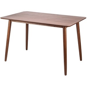 Nordlys 4-Person Rectangular Walnut Finish Pine Wood Dining Table, Classic Style , Dining Room - 1 of 4