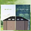 8.6'x10.4' Outdoor Storage Shed, Large Garden Shed. Updated Reinforced and Lockable Doors Frame Metal Storage Shed for Patiofor Backyard, Patio, Brown - 4 of 4