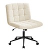 JUJABU 360° Swivel Rolling Office Chair with Wheels, Adjustable Height & Lumbar Support for Home or Study, Ivory White - 2 of 4