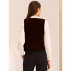 INSPIRE CHIC Women's Steampunk Velvet Sleeveless Button-Down V-Neck Suit Vest - 4 of 4