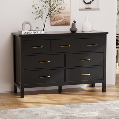 ORRD 7-Drawer Dresser, Storage Cabinet with Metal Handles, Modern Chest for Bedroom & Living Room