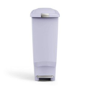 simplehuman 40L Slim Plastic Step Trash Can Lilac - 1 of 4