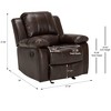 Faux Leather Recliner with Gliding, Latch-Activated Recline, and Plush Armrests for Living Room - 2 of 4