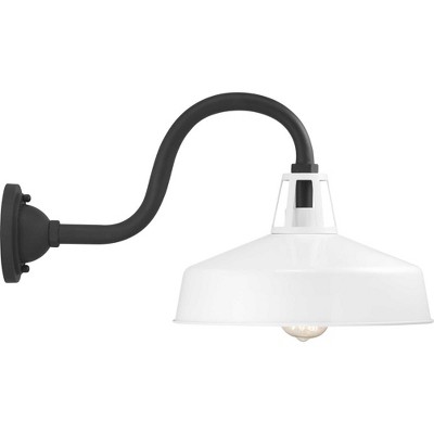 Cedar Springs Red Aluminum Outdoor Wall Lantern with White Shade