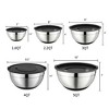 5-Piece Stainless Steel Mixing Bowls with Lids, Durable Nonslip Nesting Mixing Bowl Set for Baking, Rust Proof Kitchen Bowls for Cooking and Storage - 3 of 3