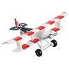 Curtiss JN-4 Training Aircraft Red & White w/Blue Tail "US Flag Livery" with Runway Section Diecast Model Airplane by Runway24 - 4 of 4