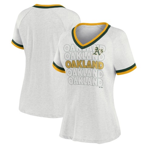 Mlb Oakland Athletics Women's Short Sleeve V-neck Fashion T-shirt : Target