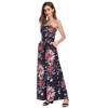 Coolmee Women's Summer Floral Dress Casual Sexy Strapless Party Wedding Guest Beach Formal Maxi Dress - 3 of 4