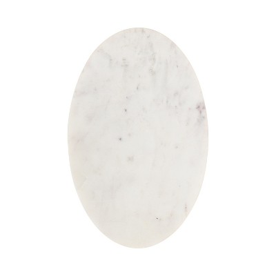 Gold Oval Marble Top C-Shaped Side Table