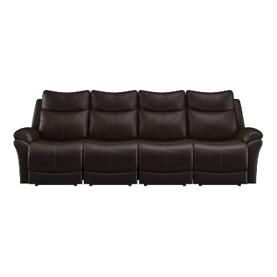 Aaron 4 Seat Wall Hugger Recliner Sofa Renu Leather Coffee Brown - ProLounger