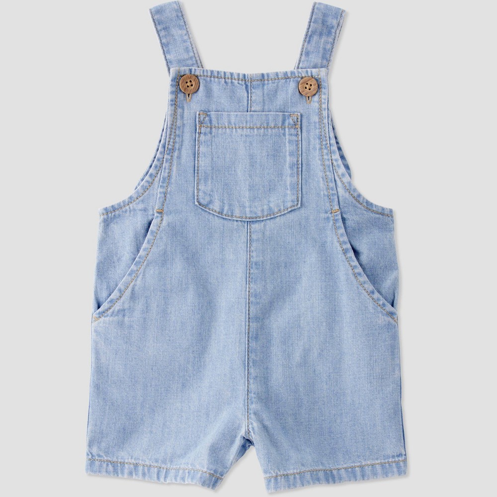 Little Planet by Carter's Organic Baby Chambray Shortalls - Newborn: Lightweight Sleeveless Romper
