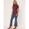 INSPIRE CHIC Women's Short Sleeve Button Down Peter Pan Collar Blouse - 2 of 4