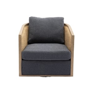 NicBex Swivel Accent Chair Modern 360� Rotating Barrel Chair with Rattan Frame for Bedroom,Living Room - 1 of 4