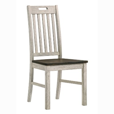 2pk Boundary Slat Back Dining Chairs Antique White/Dark Oak - HOMES: Inside + Out