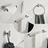 6-Pieces Stainless Steel Wall Mounted Bathroom Hardware Set with Hand Towel Bar Toilet Paper Holder and Robe Towel Hooks - 3 of 4