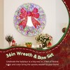 36" Prelit Snow-Flocked Christmas Wreath with 3D Bow and 140 LED Lights, 11 Modes, Remote Control - 4 of 4