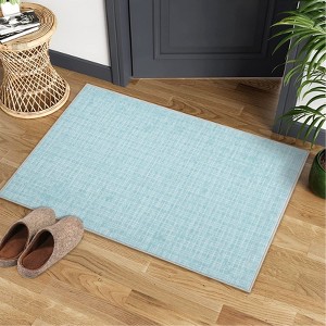 Modern Plaid Area Rug Washable Rug Contemporary Non Slip Rugs for Indoor - 1 of 4