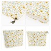 Unique Bargains Women Flower Cosmetic Bag Yellow White 1 Pc - 3 of 3