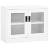 vidaXL Office Cabinet White Steel, tempered glass Medium Office Cabinet - 2 of 4