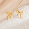 Gold Silver Bow Stud Earrings for Women Holiday Bow Jewelry Simple Earrings - 3 of 4