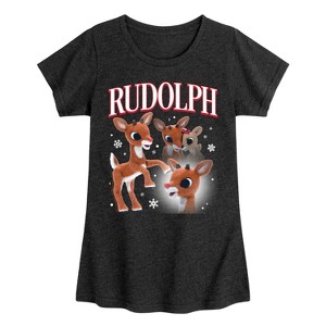 Girls' - Rudolph - Rudolph Bootleg Fitted Short Sleeve Graphic T-Shirt - 1 of 4