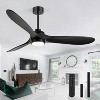 Airsurfer 60" Modern Matte Black Propeller Ceiling Fan with Color-Changing LED Light & Remote, 3-Blade Design - 4 of 4