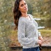 Women's Light Blue V-Neck Blouson Sleeve Knit Sweater - Cupshe - 3 of 4