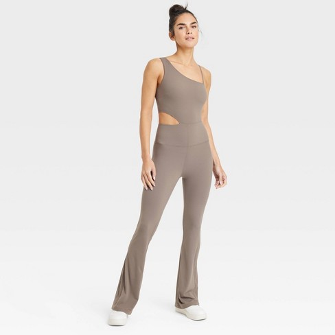 Women's Rib Full Length Bodysuit - All In Motion™ Brown 4x : Target