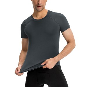Anna-Kaci Active Men's Short Sleeve Compression Top with Moisture-Wicking Stretch Fabric for Performance and Training - 1 of 4