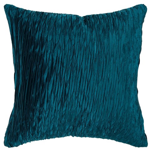 18x18 Detailed Solid Textured Square Throw Pillow Blue - Rizzy Home :  Target