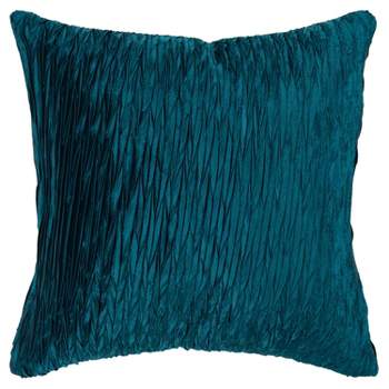 18"x18" Detailed Solid Textured Square Throw Pillow Blue - Rizzy Home