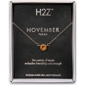 Pavilion Gift Company - Liza Birthstone November Topaz - 17"-18.5" Necklace with 0.25" Crystal Pendant made from Austrian Crystals - Necklaces - 1 of 4