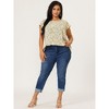 Agnes Orinda Women's Plus Size Floral Ruffle Short Sleeve Chiffon Round Neck Casual Summer Blouses - 3 of 4