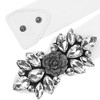 INSPIRE CHIC Women's Elastic Stretchy Vintage Elegant Rose Flower Rhinestone Belt - 3 of 4