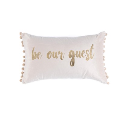 "Be Our Guest" Pillow - Pink - Shiraleah